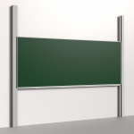 Pylonentafel, 300x120 cm, 1-flächig, höhenverstellbar, Stahlemaille grün 